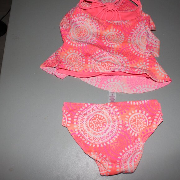Orange 2 Pcs Justice Tankini Swimsuit Size 6 - Picture 8 of 13